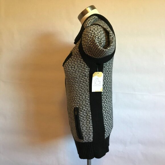 A Pea in the Pod Maternity Black & White Zip-Up Cardigan Sweater, Size Small - Picture 8 of 10